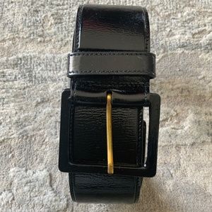 YVES SAINT LAURENT ,WIDE PATENT BELT.